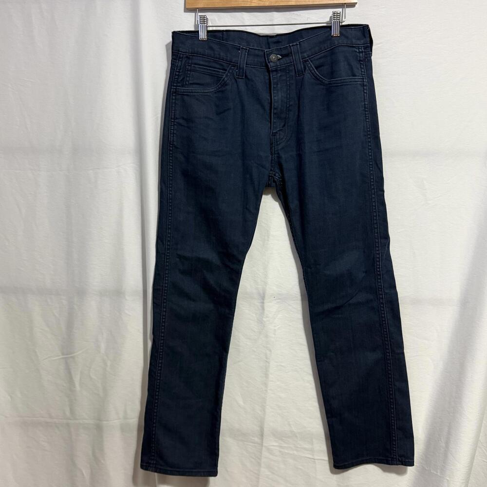 Levi’s 513 Slim Straight Jeans Mens 32x30 Dark Wash Stretch Denim - Picture 2 of 5